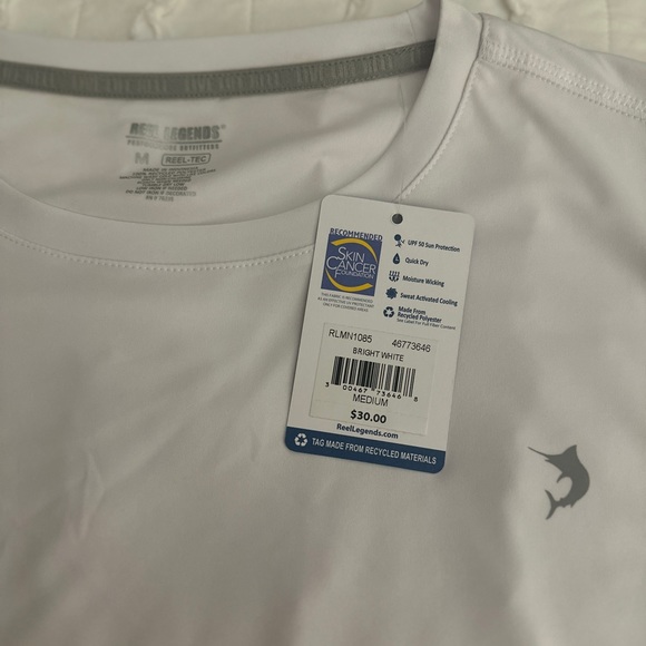 Men’s Fishing Long Sleeve Shirt- White - Picture 3 of 3